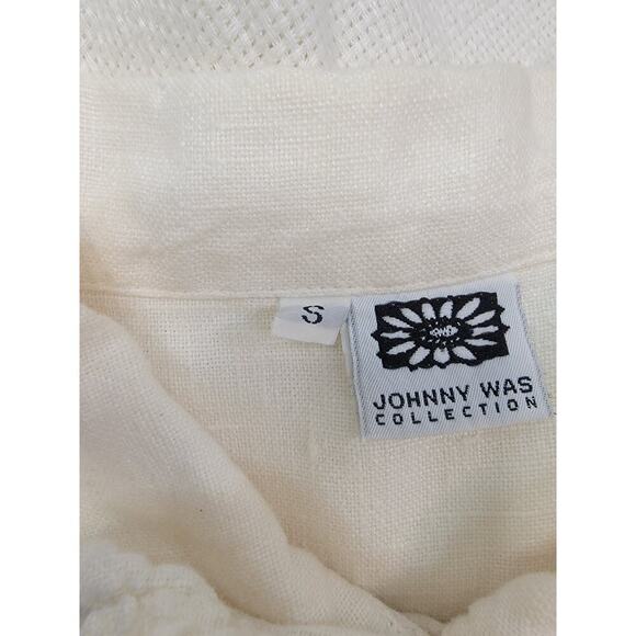 Johnny Was Collection Linen Set SZ Small Blouse And Pants Set Ivory Lagenlook - Picture 14 of 16